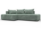 Диван угловой Лига-103 НПБ угол левый, Велюр, BRUT 08 зеленый