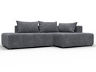 Диван угловой Лига-103 НПБ угол правый, Велюр, BRUT 16 темно-серый