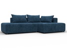 Диван угловой Лига-103 НПБ угол правый, Велюр, BRUT 11 синий