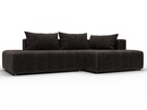 Диван угловой Лига-103 НПБ угол правый, Велюр, BRUT 17 коричневый