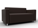 Диван прямой Лига-093 ВН, Экокожа, Коричневый