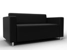 Диван прямой Лига-093 ВН, Экокожа, Черный