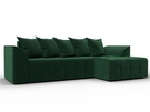 Диван угловой Лига-113 угол правый, Велюр, SEVEN 626 зеленый