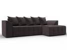 Диван угловой Лига-113 угол правый, Велюр, SEVEN 727 коричневый