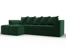Диван угловой Лига-113 угол левый, Велюр, SEVEN 626 зеленый