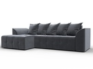 Диван угловой Лига-113 угол левый, Велюр, SEVEN 17 серый