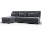Диван угловой Лига-116 НПБ угол левый, Велюр, SEVEN 17 серый