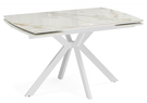 Керамический стол, Катчел-2 120(180)x80 calacatta gold / белый