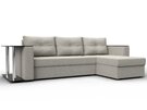 Диван угловой Атланта со столом правый угол, Рогожка, Амур 02 бежевый