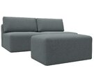Диван прямой модульный с пуфом Лига-060 НПБ, Рогожка, Амур 07 серый
