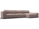 Диван угловой Лига-066 НПБ Лонг угол правый, Велюр, TOWER 05 бежевый