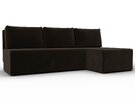 Диван угловой Поло правый угол, Микровельвет, Коричневый