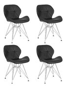 Набор 4 шт Стул обеденный DOBRIN BUTTERFLY CHROME, ножки хром, цвет чёрный