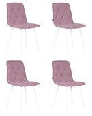 Набор 4 шт Стул обеденный DOBRIN CHILLY ROMBO, Лавандовый Simple 48, основание белый
