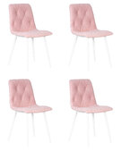 Набор 4 шт Стул обеденный DOBRIN CHILLY ROMBO, Розовый Simple 03, основание белый