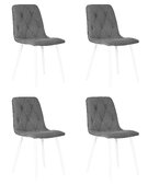 Набор 4 шт Стул обеденный DOBRIN CHILLY ROMBO, Серый Simple 33, основание белый