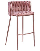 Стул барный DOBRIN EMMA ROSE GOLD, розовый велюр (VF-10)