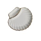 Блюдо фигурное MOONSHINE, керамика, белый+золото, 22*20*3см, Белый + золотой