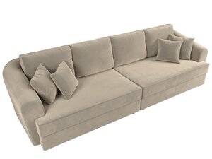 Диван прямой Милтон, Микровельвет, Бежевый