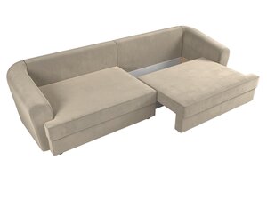 Диван прямой Милтон, Микровельвет, Бежевый