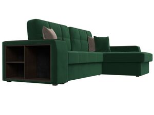 Диван угловой Брюссель правый угол, Велюр, Seven 626 зеленый;Seven 727 коричневый