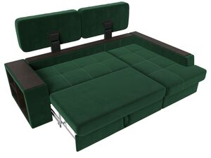 Диван угловой Брюссель правый угол, Велюр, Seven 626 зеленый;Seven 727 коричневый