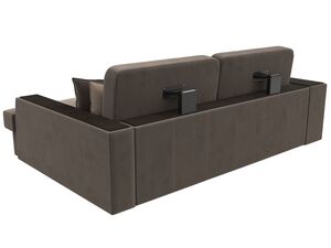 Диван угловой Брюссель правый угол, Велюр, Seven 727 коричневый;Seven 729 бежевый