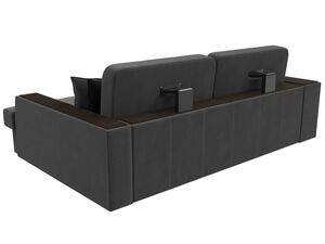 Диван угловой Брюссель правый угол, Велюр, Seven 17 серый;Seven 35 черный