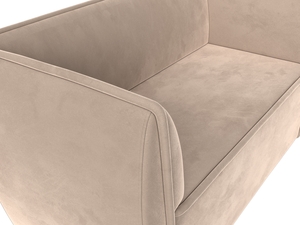 Диван кухонный прямой Бергамо 2-х местный, Велюр, SEVEN 729 бежевый