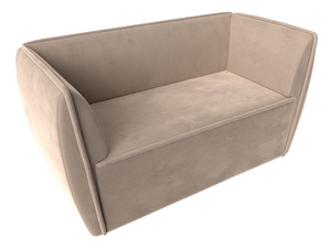 Диван кухонный прямой Бергамо 2-х местный, Велюр, SEVEN 729 бежевый