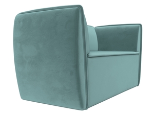 Диван кухонный прямой Бергамо 2-х местный, Велюр, SEVEN 113 бирюзовый