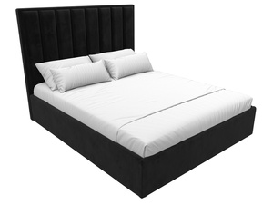 Кровать интерьерная Афродита 160, Велюр, SEVEN 35 черный