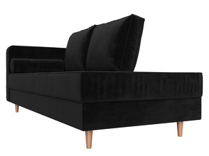 Кушетка Прайм левая, Велюр, SEVEN 35 черный