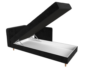 Кушетка Прайм левая, Велюр, SEVEN 35 черный