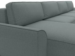 Диван П-образный Лига-048 НПБ лонг, Рогожка, Амур 07 серый