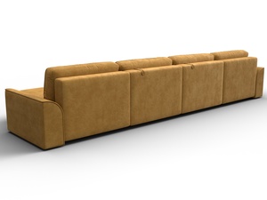 Диван П-образный Лига-048 НПБ лонг, Велюр, BRUT 10 желтый