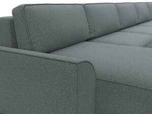 Диван П-образный Лига-048 НПБ МегаЛонг, Рогожка, Амур 07 серый
