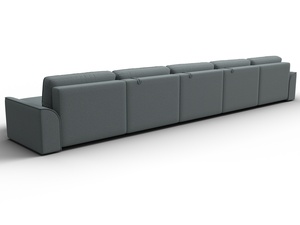 Диван П-образный Лига-048 НПБ МегаЛонг, Рогожка, Амур 07 серый