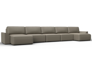 Диван П-образный Лига-048 НПБ МегаЛонг, Экокожа, GRIFON 04 бежевый