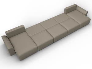 Диван П-образный Лига-048 НПБ МегаЛонг, Экокожа, GRIFON 04 бежевый