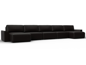 Диван П-образный Лига-048 НПБ МегаЛонг, Экокожа, GRIFON 12 коричневый