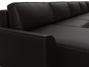 Диван П-образный Лига-048 НПБ МегаЛонг, Экокожа, GRIFON 12 коричневый