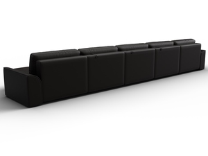 Диван П-образный Лига-048 НПБ МегаЛонг, Экокожа, GRIFON 12 коричневый