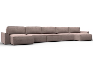 Диван П-образный Лига-048 НПБ МегаЛонг, Велюр, TOWER 05 бежевый