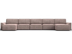 Диван П-образный Лига-048 НПБ МегаЛонг, Велюр, TOWER 05 бежевый