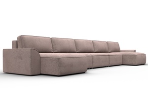 Диван П-образный Лига-048 НПБ МегаЛонг, Велюр, TOWER 05 бежевый