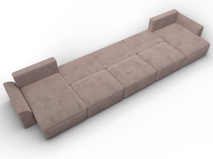 Диван П-образный Лига-048 НПБ МегаЛонг, Велюр, TOWER 05 бежевый