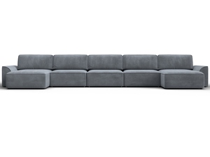 Диван П-образный Лига-048 НПБ МегаЛонг, Велюр, TOWER 10 серый