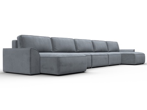 Диван П-образный Лига-048 НПБ МегаЛонг, Велюр, TOWER 10 серый