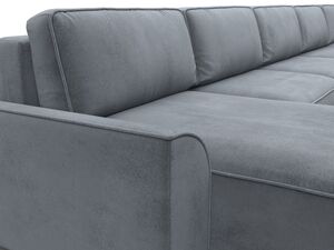 Диван П-образный Лига-048 НПБ МегаЛонг, Велюр, TOWER 10 серый